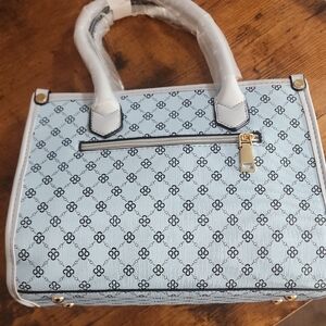 Elegant Blue Patterned Women's Handbag